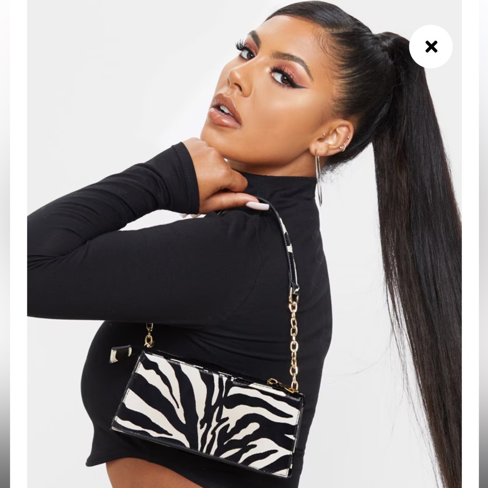 Zebra print shoulder bag
